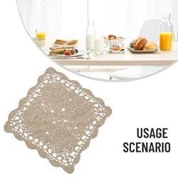 Decoration Tablecloth Vintage Countryside Doily Home Lace Square Tablecloth 40/60cm Cloth Cotton Crochet Decor