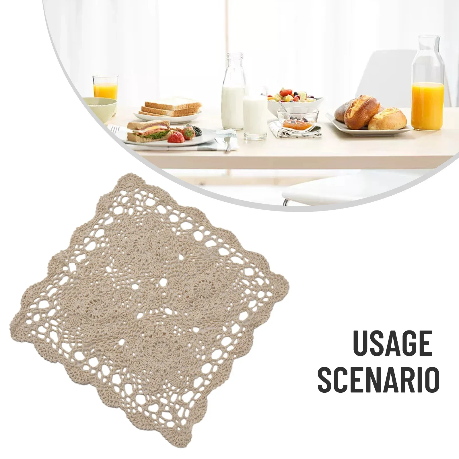 Decoration Tablecloth Vintage Countryside Doily Home Lace Square Tablecloth 40/60cm Cloth Cotton Crochet Decor