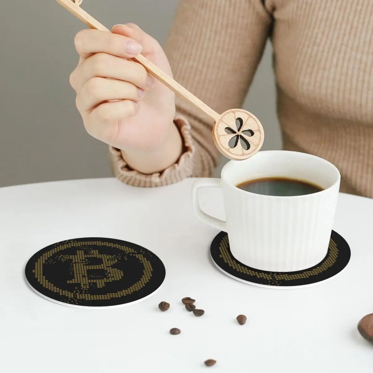 Bitcoin Los Angeles - Cool Bitcoin Crypto Coasters Leather Placemats Non-slip Insulation Coffee Mats For  Pads Set of 4