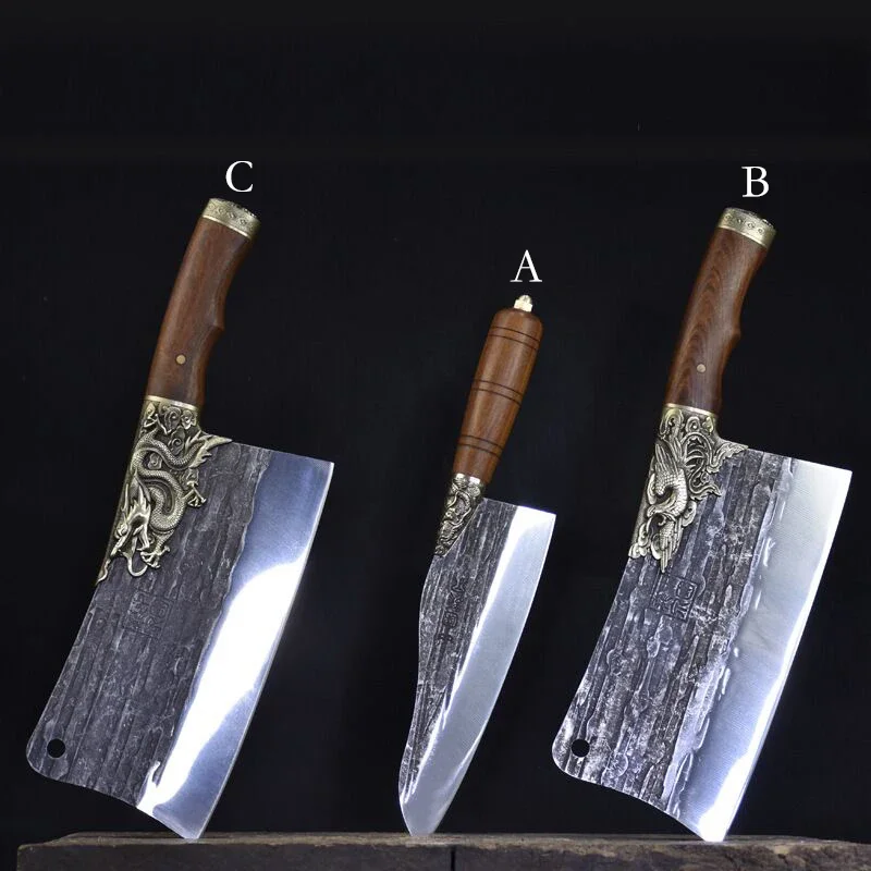 Kitchen knife set Longquan hand forged grinding sharp chopping knife old slicing knife chef special  fruit