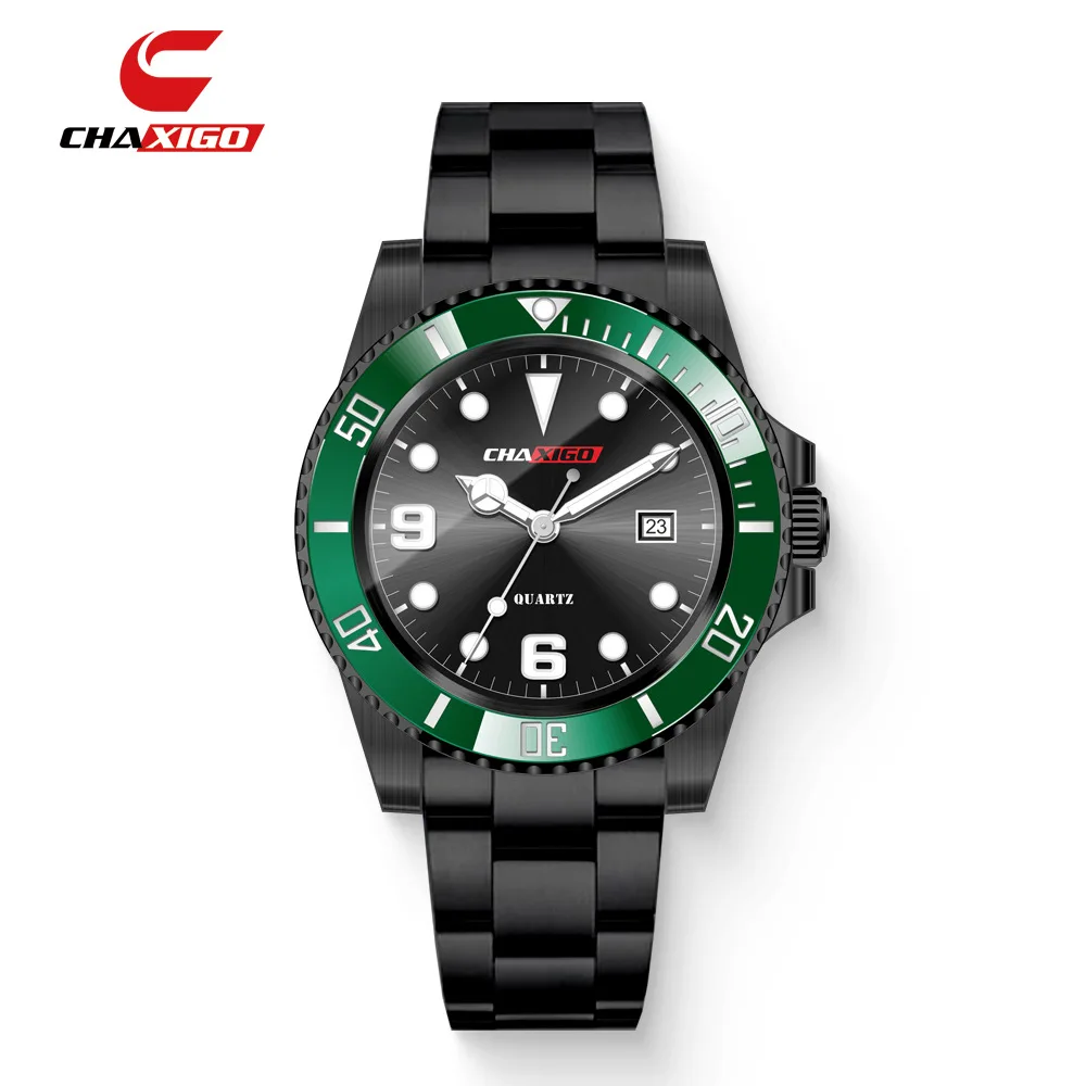 CHAXIGO marque montre Lao lumineux Lux bracelet en acier montre hommes Quartz Wa tch