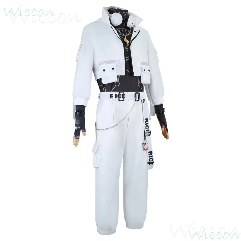 Rijst Cosplay Spel Identiteit V Gele Eend Parfumeur Cosplay Luca Balsa Kostuum Uniform Pruik Partij Anime Rol Outfit Voor Vrouw Man