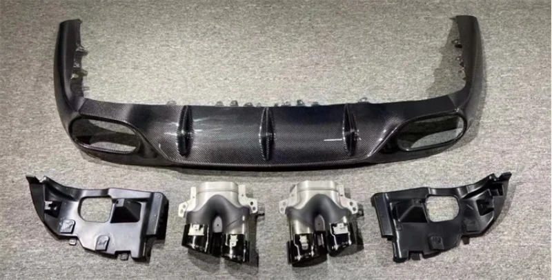 لمرسيدس بنز W238 E53 2016 2017 2018 2019 2020 2021 2022 2023 ReaI ألياف الكربون الوفير الخلفي الشفة منفذ العادم المفسد عدة