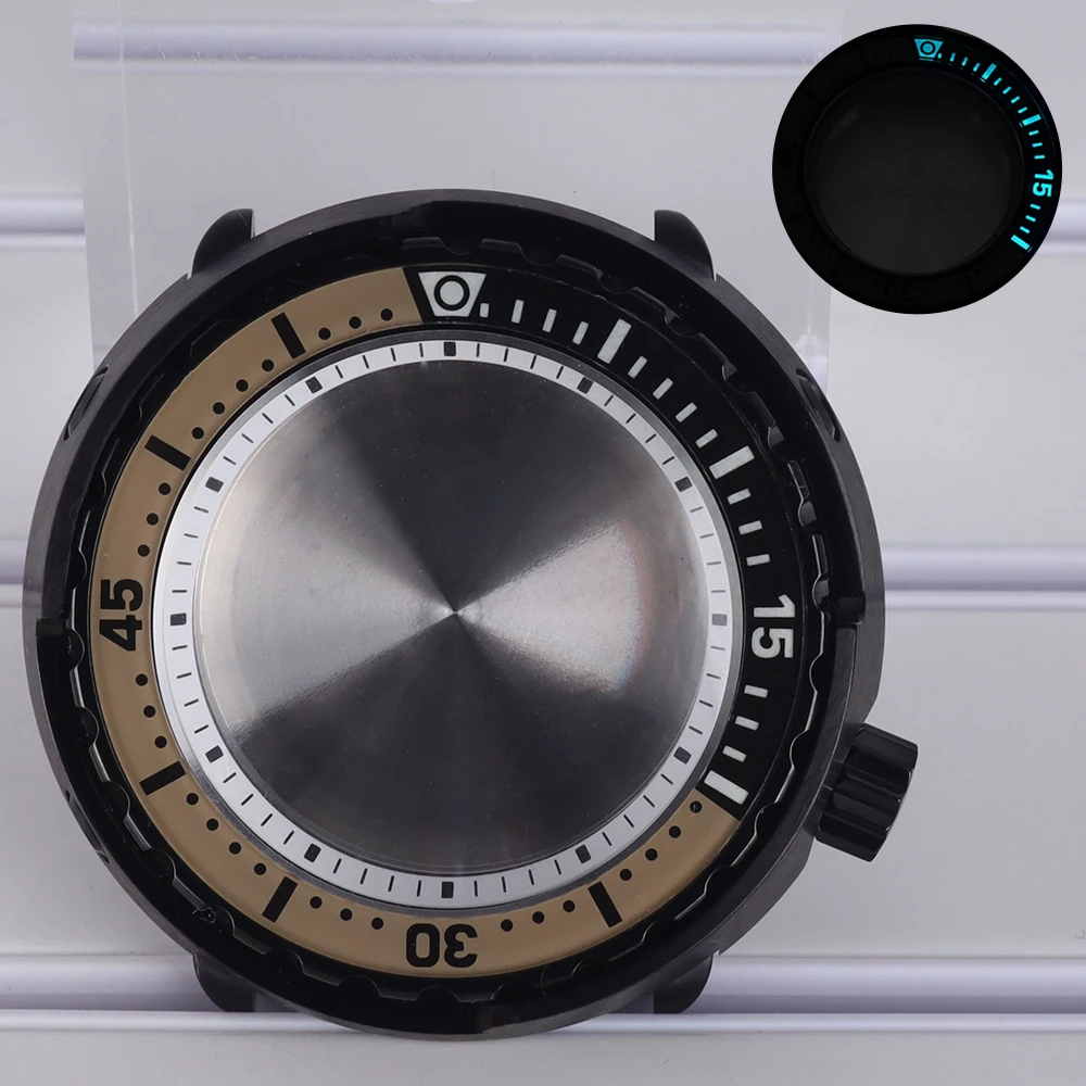 47mm Modifiziertes Taucheruhrengehäuse mit Leuchtlünette für Seiko NH35 NH36 NH34 NH38 4R36 Automatikwerk Tuna Can Mod 200M Wasserdicht – Detail 6