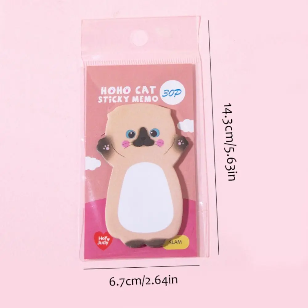 Kitty Meow Animal Memo Pad Creative Cartoon Posted Tuxedo Cat Sticky Note Siamese Cat Reminder Note Calico Cat Message Paper
