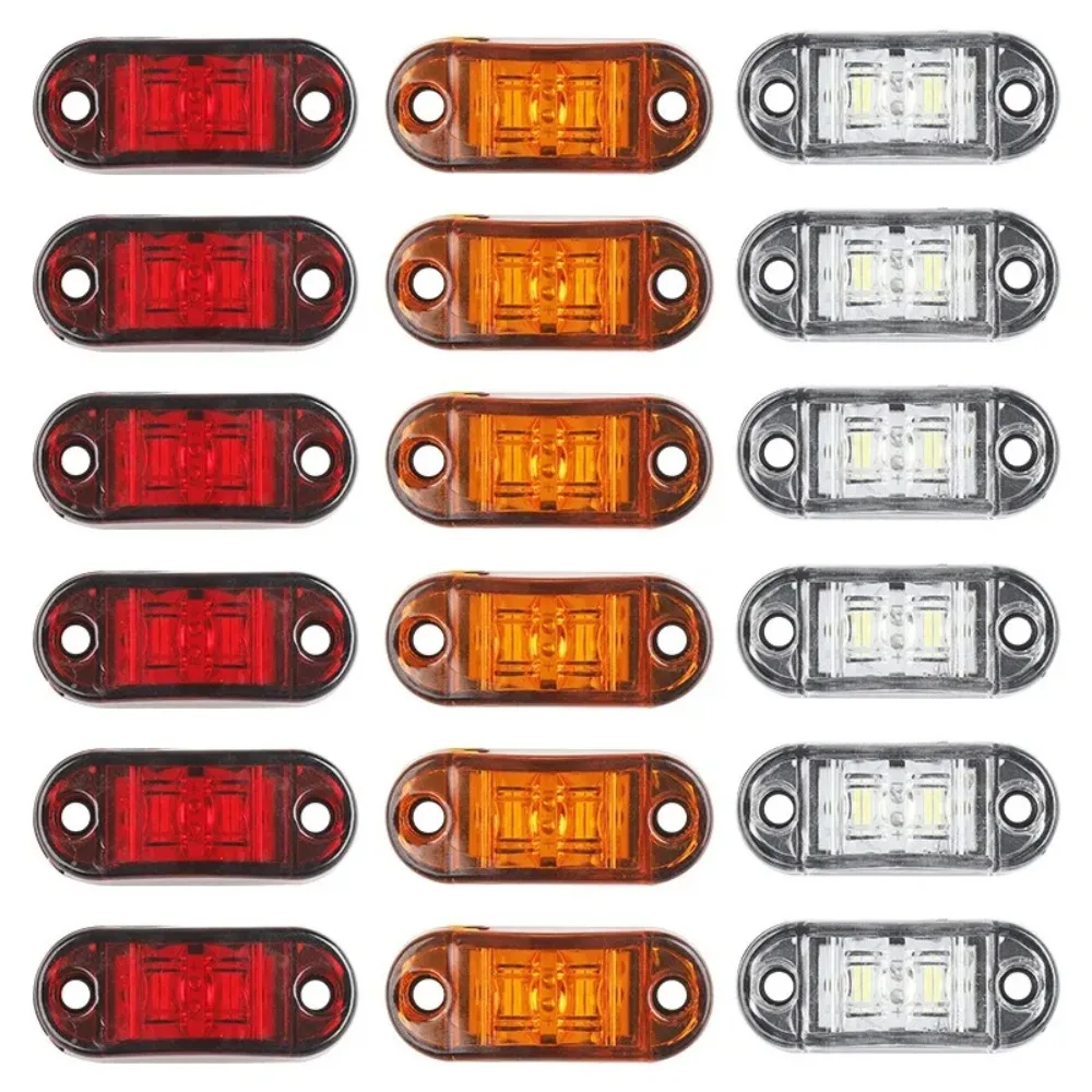 4Pcs Set White Yellow Red Marker Lights 12V LED Car Side Marker Tail Light 24V Trailer Truck Lamp Waterproof Plastic Signal Lamp