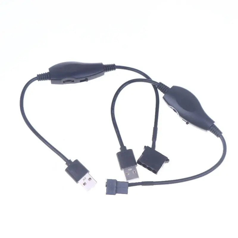 USB-4-контактный ШИМ от 5 В до 12 В, повышающая линия, вентилятор, адаптер питания, разъем, кабель-переходник с регулируемым переключателем