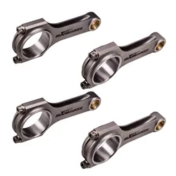4pcs H Beam EN24 Conrods Connecting Rods for Toyota Starlet GT Turbo 4EFTE 1.3L Balanced Shot peen crankshaft Floating