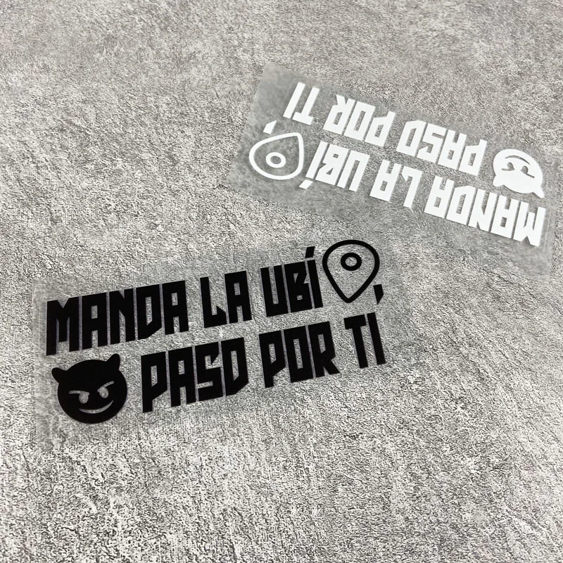 Autocollants de moto espagnols avec lettres amusantes, 2 pièces, imperméables, pour réservoir de carburant, carénage avant, Scooter électrique, autocollants en vinyle