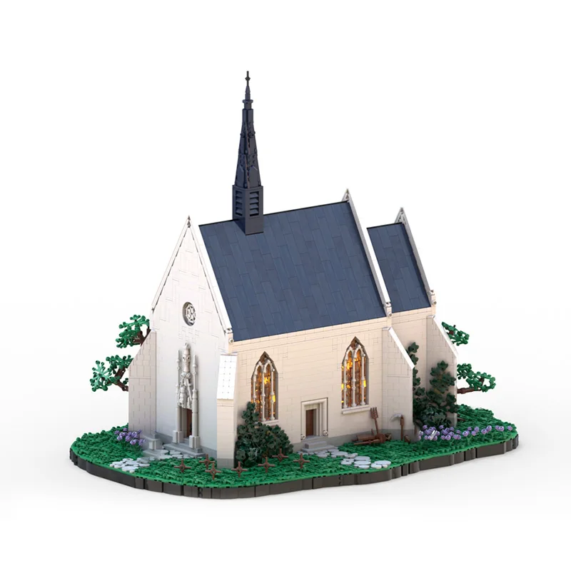 Model Średniowiecznego Zamku MOC Klocki Konstrukcyjne Kaplica Architektura Modularna Technologia Prezent dla Dzieci Zabawki do Składania Zestaw