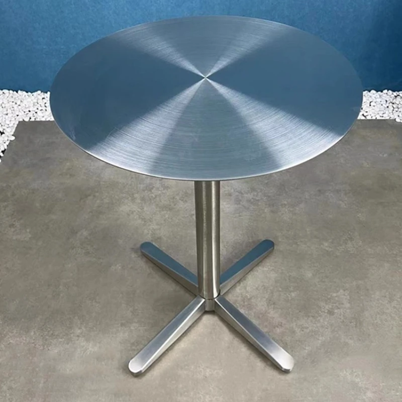 

Стол из нержавеющей стали, обеденная мебель для кафе в индустриальном стиле, сверхмощный коммерческий ресторанный стол, современный кухонный набор для бистробара