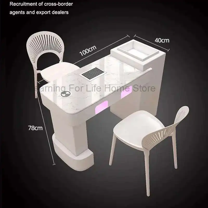 

New Model Manicure Marble Table Chair Nail Salon Furniture Designer Mesas UV Lamp Professional Nails Gel Manicure Tafel Funiture