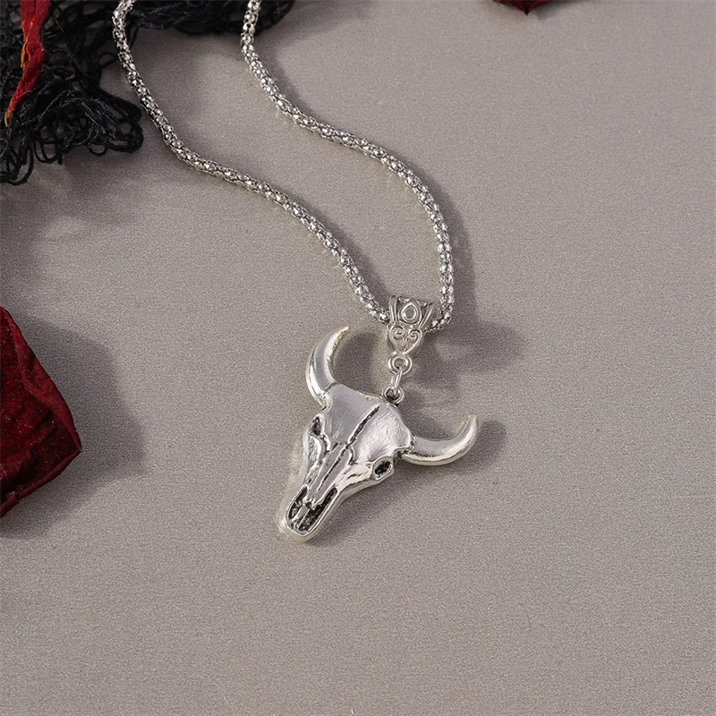 Cartoon-Halskette mit Stierkopf aus Metall für Damen und Mädchen, Party, Festival, Schmuck, Geschenke – Detail 7