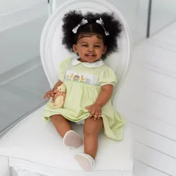 60cm Soft Silicone Asleep Reborn Dark Skin Baby Art Doll Toy For Girl 23 Inch Like Real Cloth Body Doll Birthday Christmas Gift