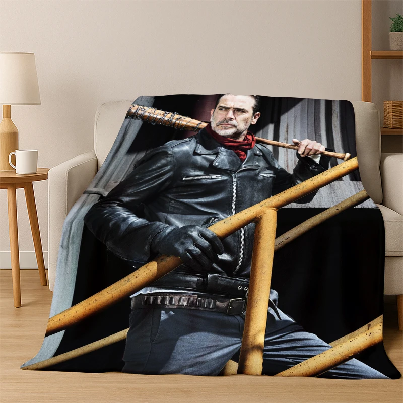 TWD The Walking Dead Rick Daryl Horror TV Flannel Blanket Soft Warm Blanket Throw Blanket for Bedroom Living Room Bed Travel