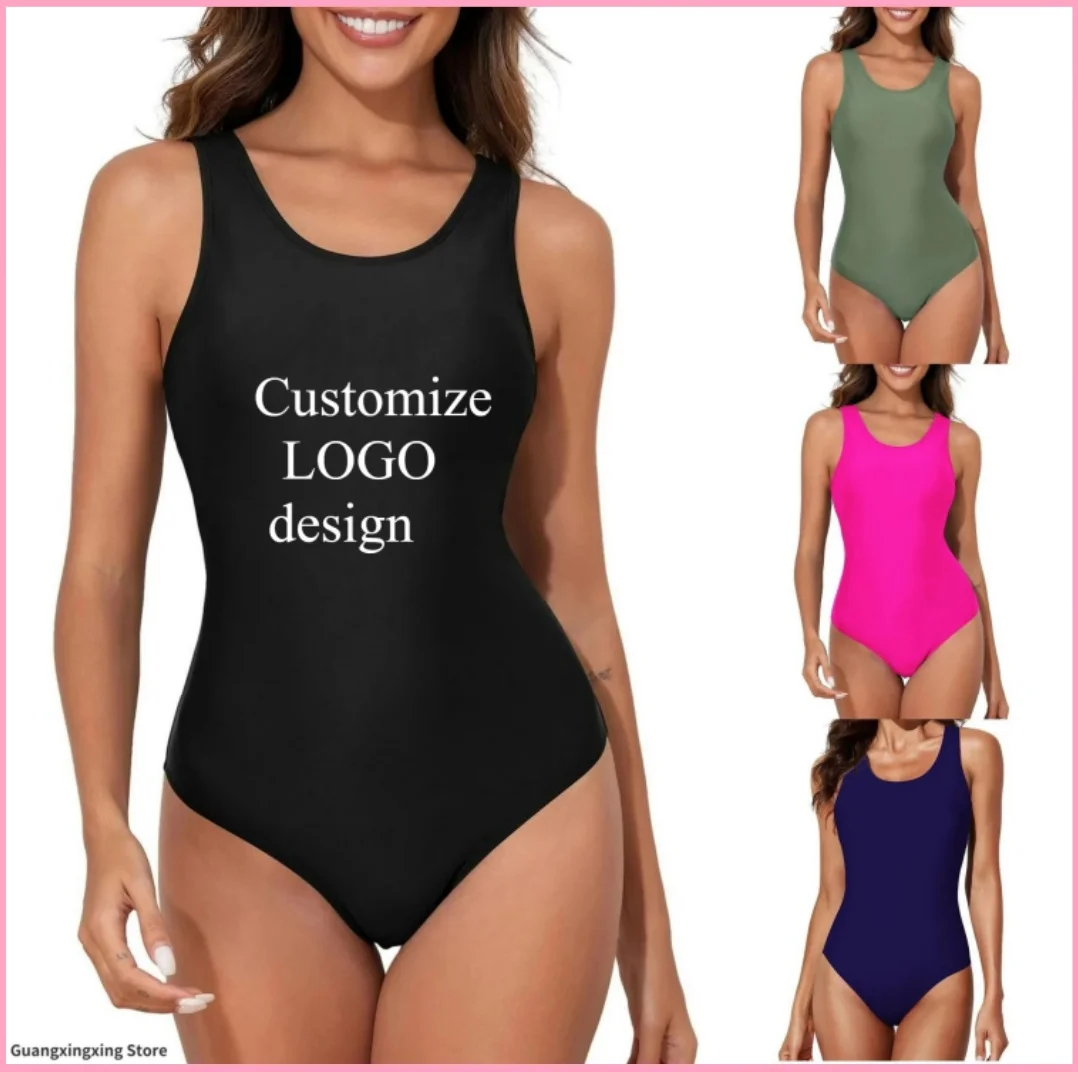 

Custom bikini print custom logo women's back cross swimsuit sexy onesie