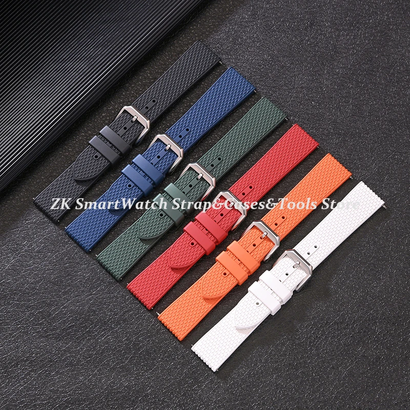 

FKM Rubber Watch Strap 20mm 22mm Quick Release Watch Bands Diving Waterproof Sport Bracelet for Men Wristband Belt Accessories