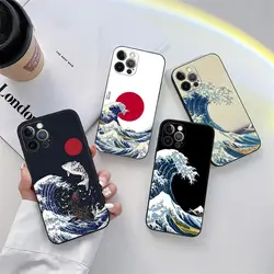 Katsushika Hokusai Japanese Art Great Wave Phone Case for iPhone 11 15 Pro Max Case 14 Plus 13 Pro 12 11 X XS XR 8 SE Soft Cover