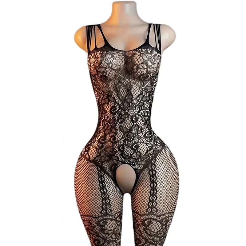 Sexy Crotchless Body Stockings Exotic Pantyhose Perspective Fishnet Lingerie Sex Stockings Medias Tights Plus Size Underwear