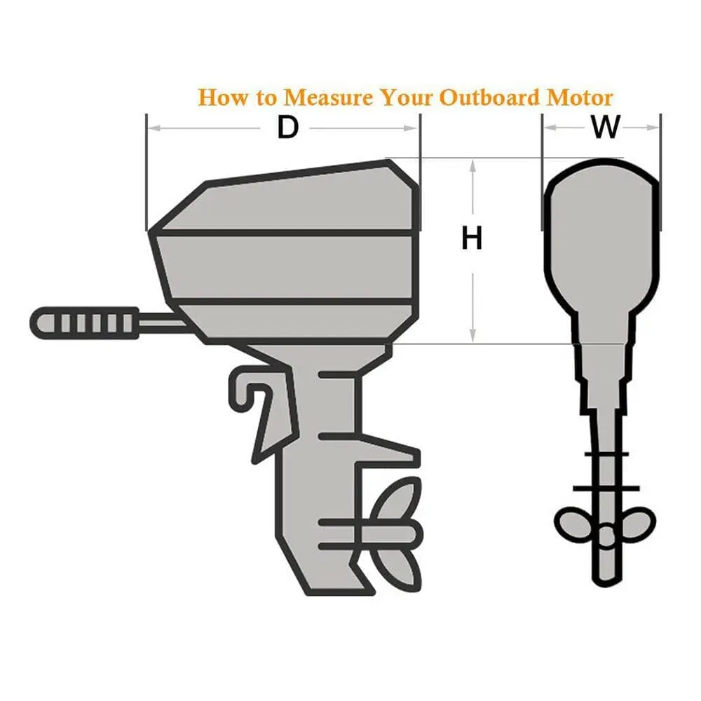 60 to 100 HP Boat Outboard Motor Engine Cover Universal Trailerable Black Oxford