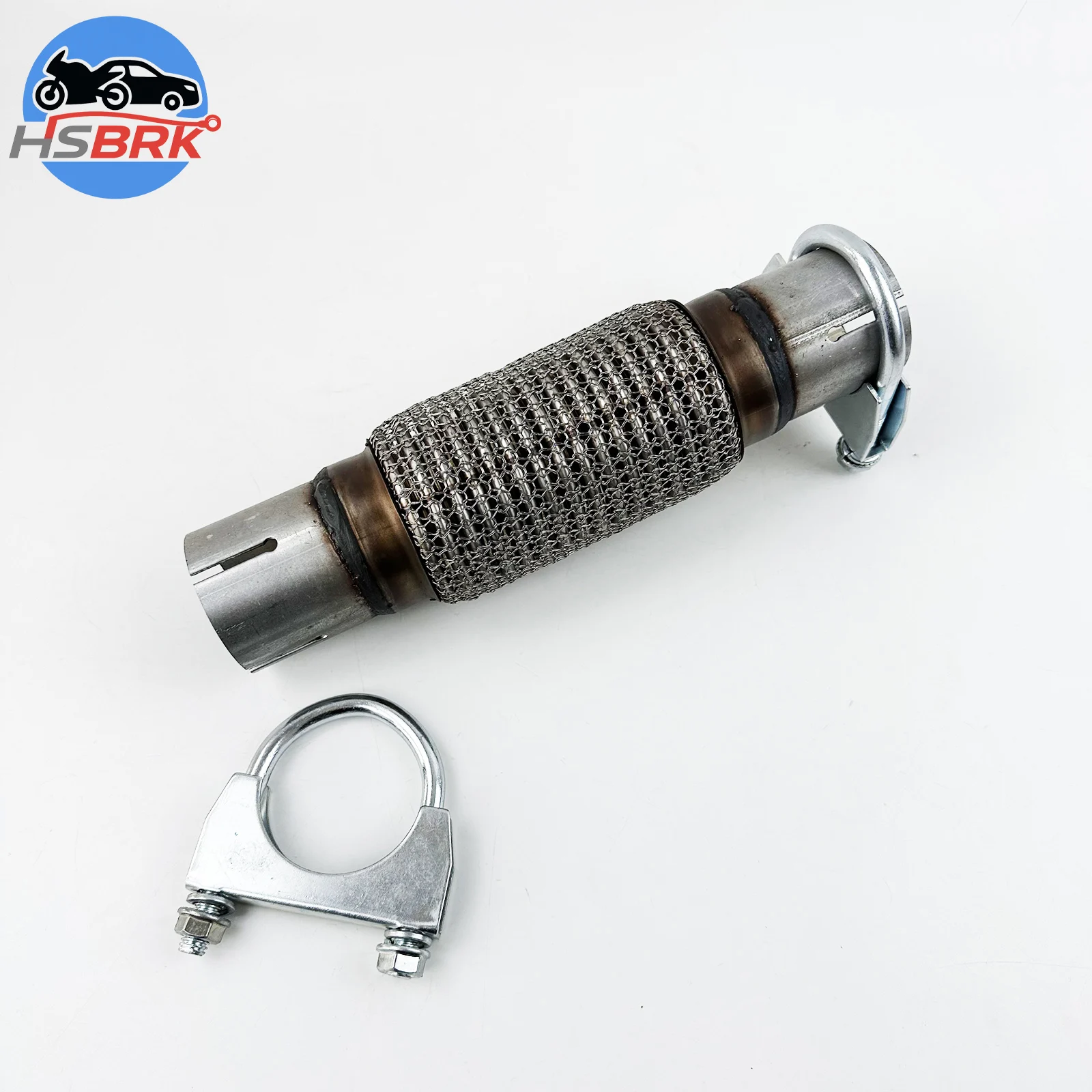 

2PCS Car Exhaust Flex Pipe Clamp Stainless Steel Universal Flexible Exhaust Tube Connector Muffler Repair Clamp On Joint