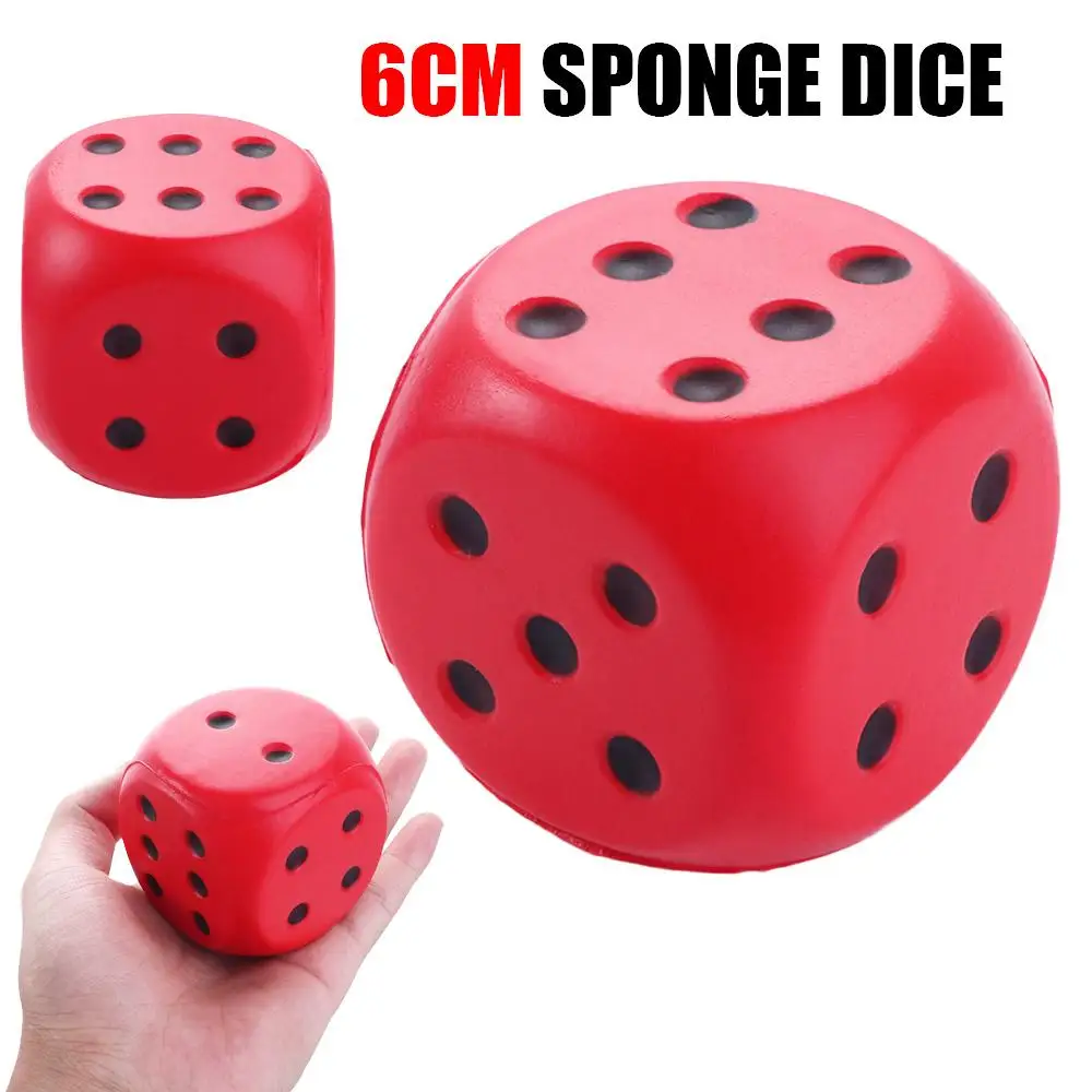 Cognitive Amusing Props Solid Color Elastic Toys Squeeze Big Dice Soft Anti Stress Pressure Relief Point Dice Sponge Dice