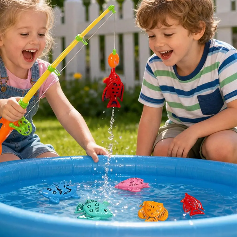 Magnetic Fishing Toy Set for Kids - 6 Double-Sided Fish And 1 Fishing Rod Popular Educational Play Set