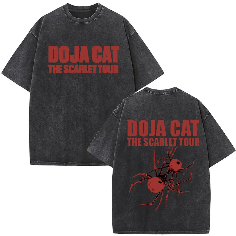

Doja Cat VIE in PARIS Washed Vintage Men's Women Clothing Harajuku Fashion T-shirts Casual Cotton Cozy Oversized T-shirt Summer