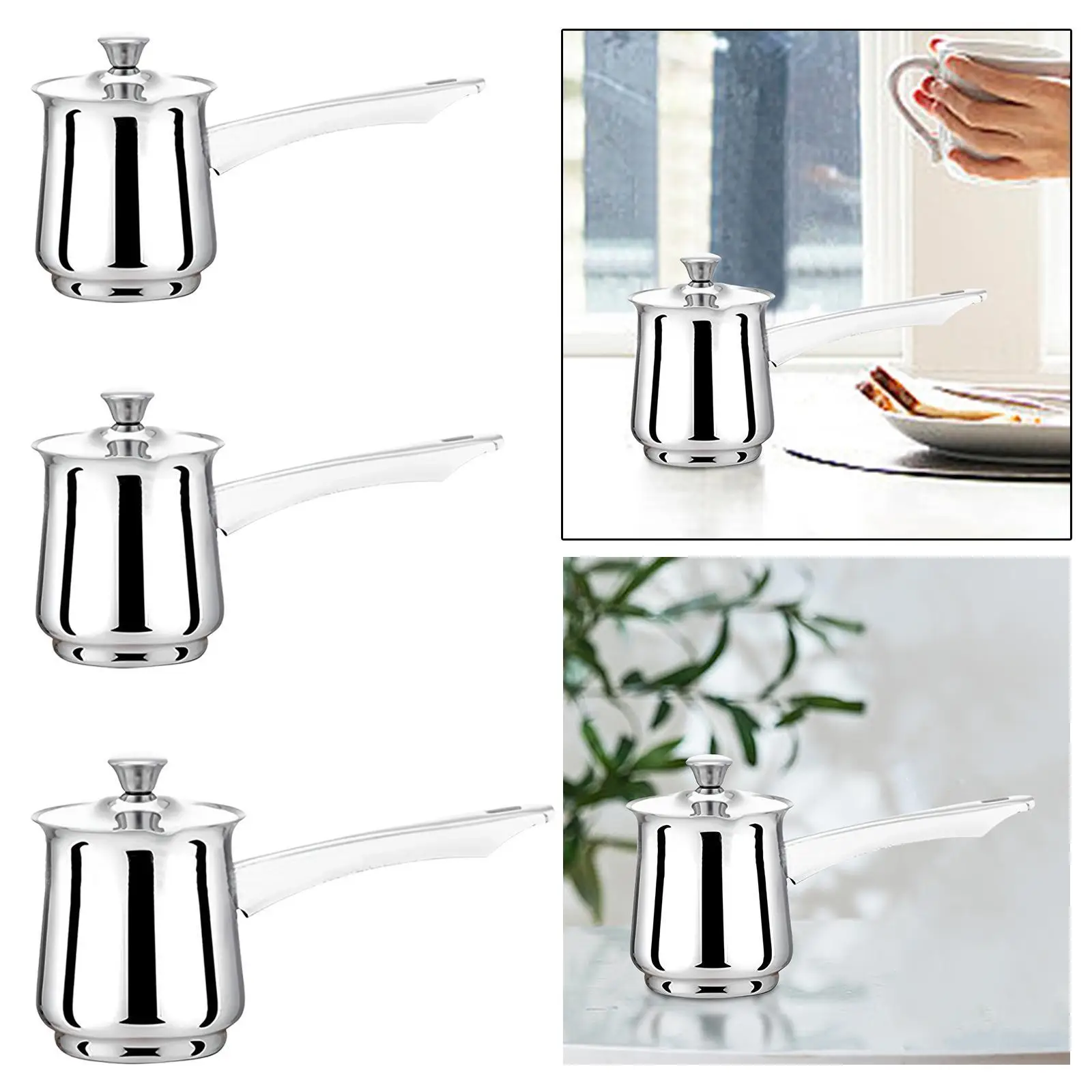 

Turkish Coffee Pot Coffee Heating Melting Milk Pot for Travel Office Kitchen