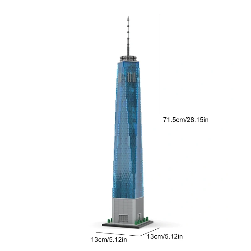 3153PCS World Trade Center อาคาร 1:800 รุ่น MOC- 159549   มุมมองถนนในเมือง บล็อกตัวต่อสถาปัตยกรรม ของขวัญสําหรับเด็กผู้ใหญ่