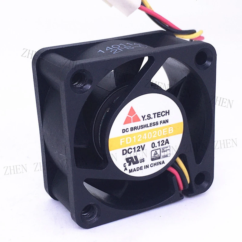 S New for Y.S.TECH FD124020EB 12V 0.12A 3pin cooling fan#QW