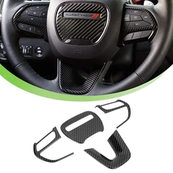 Car Steering Wheel Central Button Decoration Cover Trim Kits for Dodge Challenger 2015+ Charger 2015-2023 Interior Accessories