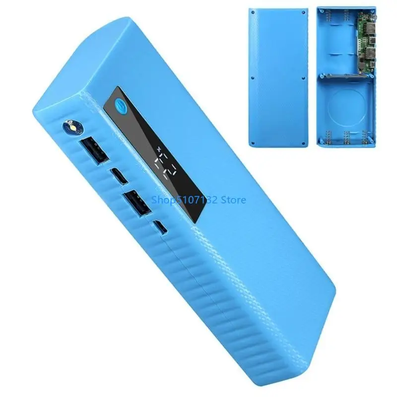 87HD 5x21700 DIY Shells شحن صناديق الغطاء الخارجي Case Mobile Cases DIY قذائف بلاستيكية مع ضوء LED