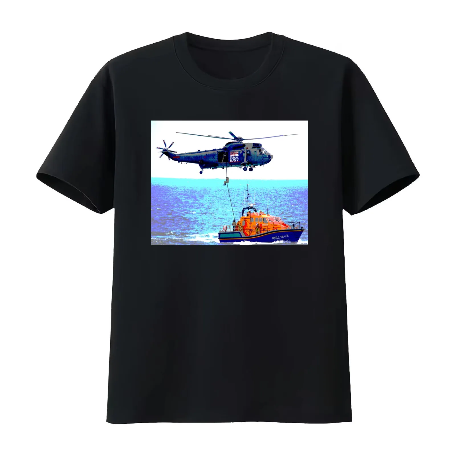 Helicopter Lifeline T-Shirt Summer Casual Cotton Tee Oversized Streetwear Tops Vintage Graphic Print Loose Fit Short Sleeve