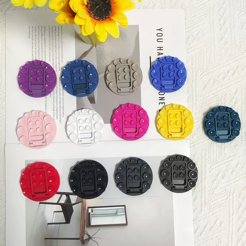 Universal Round Double Sided Sucking Disc ผู้ถือโทรศัพท์ขาตั้งโทรศัพท์มือถือซิลิโคนดูดถ้วยโทรศัพท์ Mount สําหรับผนังกระจก