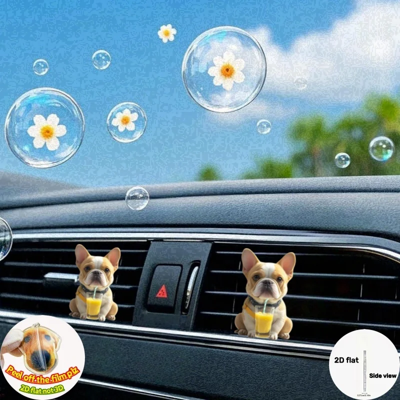 

2D Flat Acrylic Cute Corgi Dog Car Vent Clip Air Freshener Auto Interior Decoration and accessories Car Fragrance holiday gift