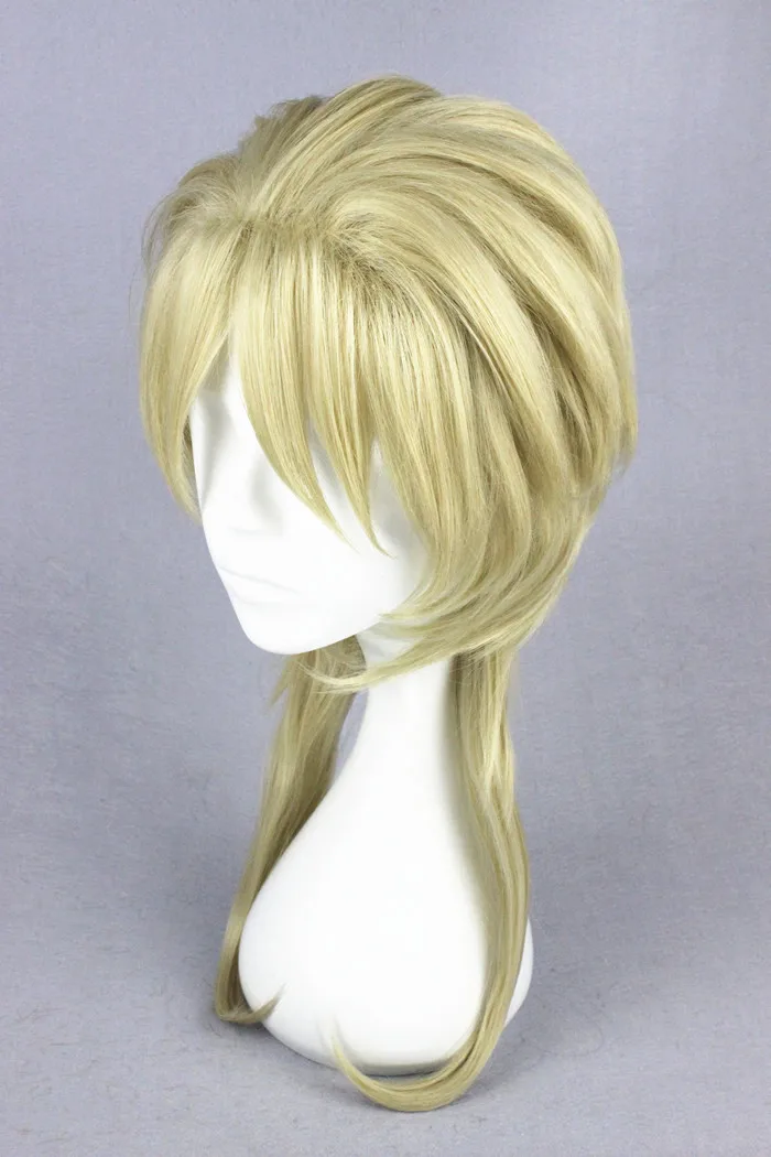 Cosplaypruik voor JOJO's Bizarre Adventure Deel 3: Bruno Bucciarati, lichtgouden kleur, 177D