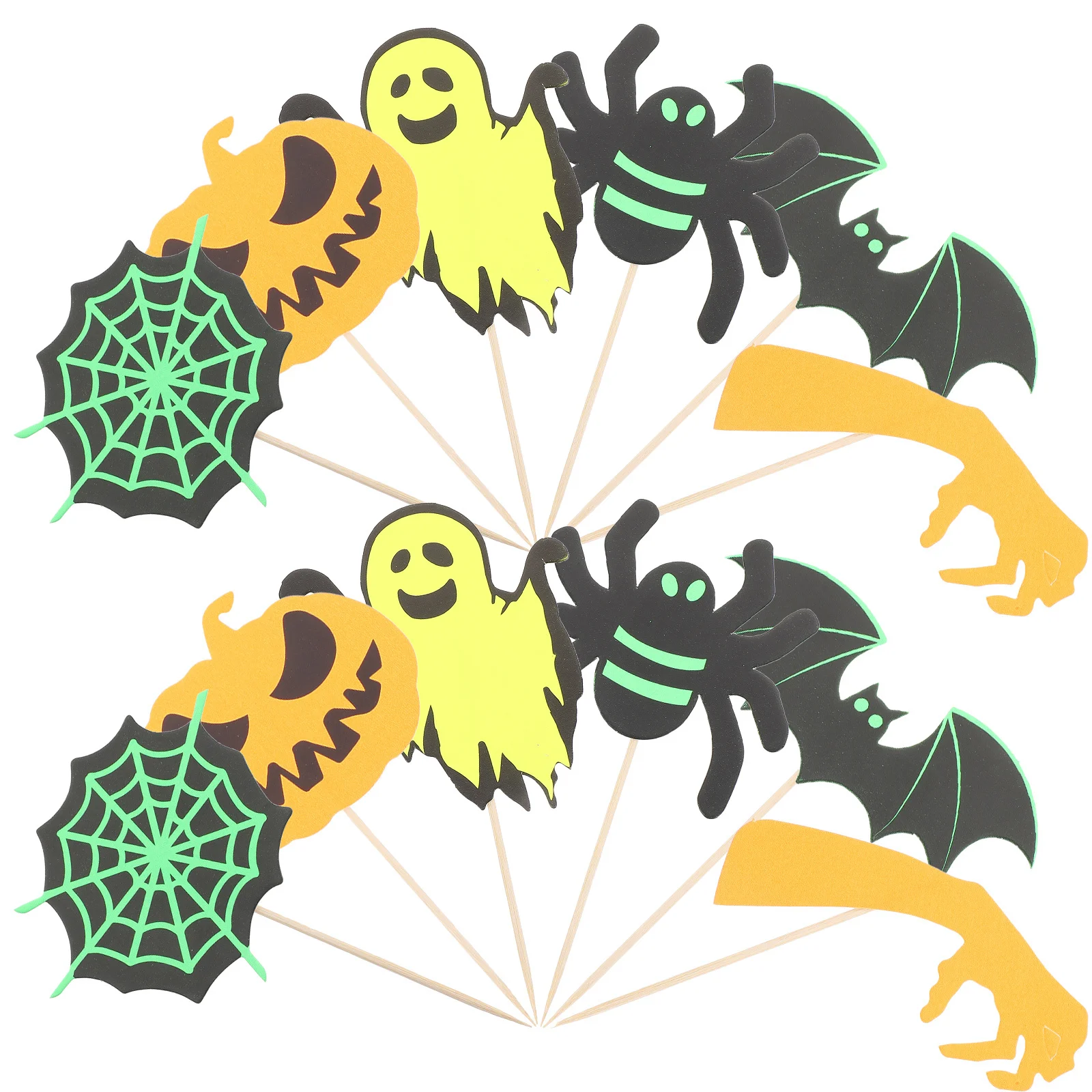 

24Pcs Halloween Cupcake Toppers Bat Shape Creative Paper Wood Cake Picks Party Supplies Festive Decorations Spooky Cake Dessert