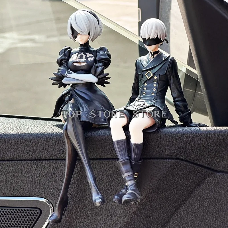 Anime Yorha 2B 9S A2 Actionfigur Noodle Stopper PVC Sammlermodell Spielzeug Ornamente Sitzende Figur für Feiertagsgeschenke