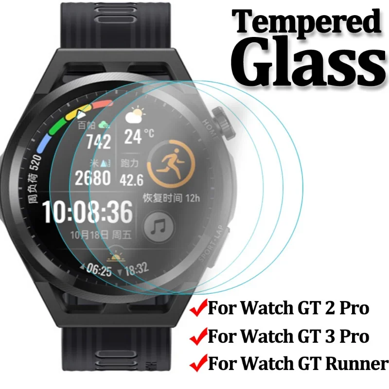 1-5PCS Tempered Glass for Huawei Watch GT Runner GT2 GT3 Pro Screen Protective Anti-shocking Film for Huawei GT2 Pro GT3 Pro