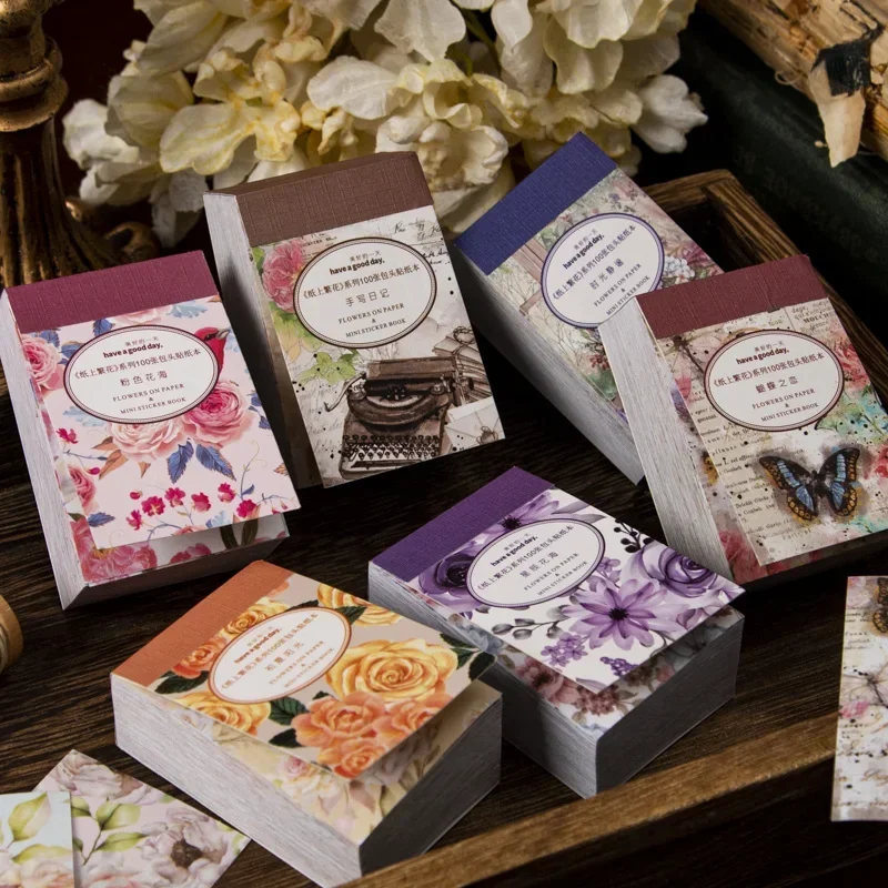 100 adesivi decorativi vintage, forniture per album fai da te, diario spazzatura, pianificatore fatto a mano, materiale per collage, cancelleria artigianale