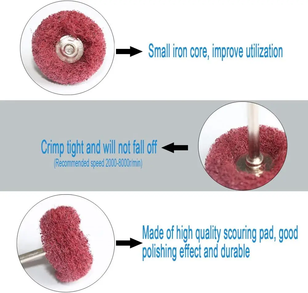 10Pcs Grinding Polishing Wheel Kit for Rotary Tools with 2.35mm/3mm Shanks Perfect for Metal Deburring and Surface Finishing