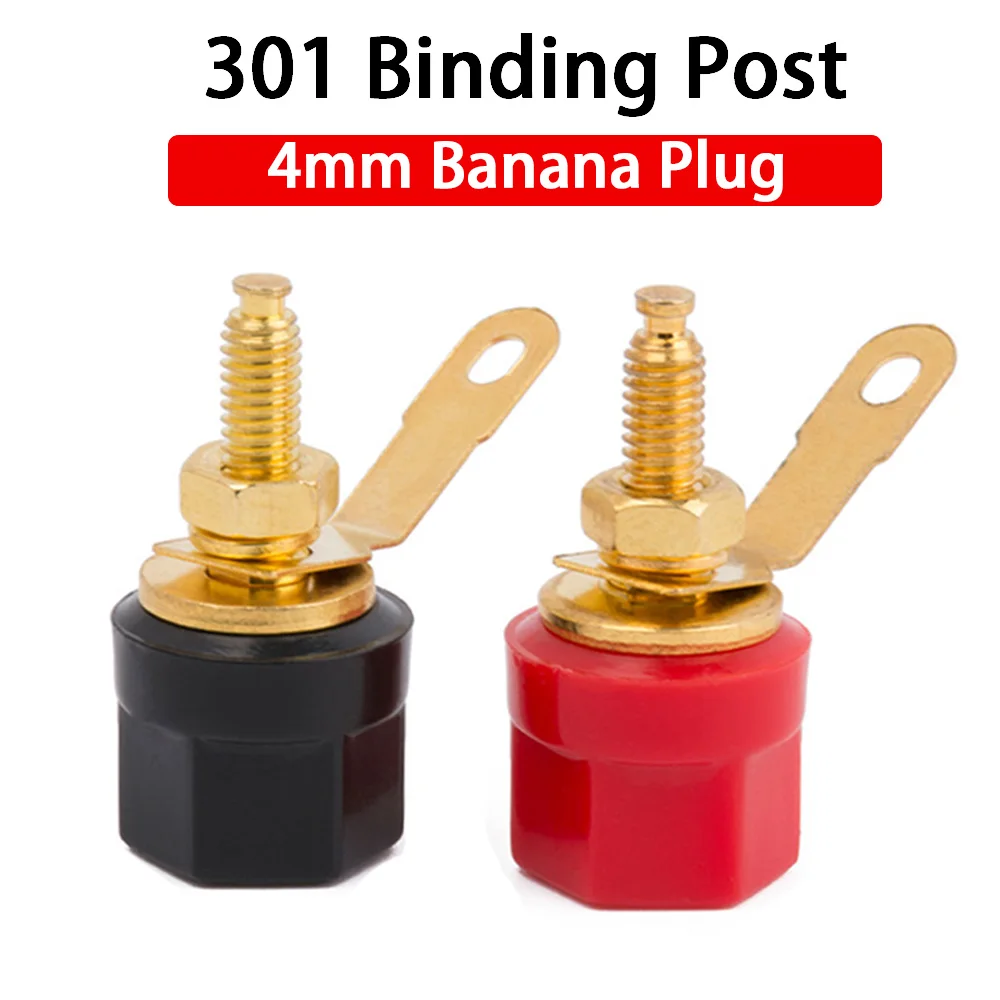 2 pz placcato oro 4MM presa a Banana esagonale 301 rilegatura Post amplificatore terminale di cablaggio YX6085 altoparlante Audio connettore