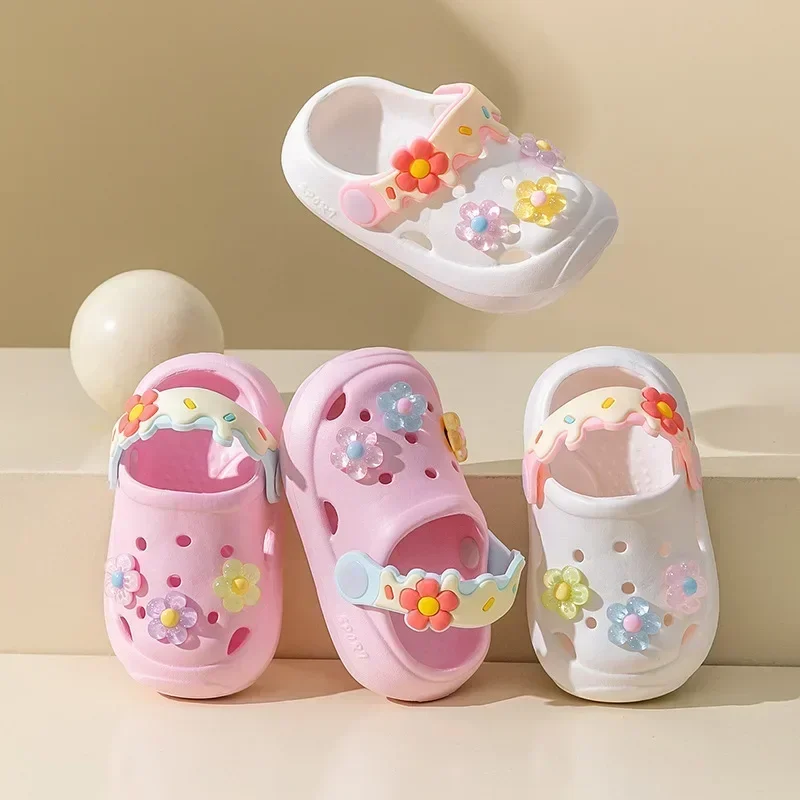 Blumen Baby Mädchen Hausschuhe Sommer niedlichen Prinzessin Garten Clogs Schuhe für Kinder weiche rutsch feste Eva Kleinkind Kinder Strands chuhe