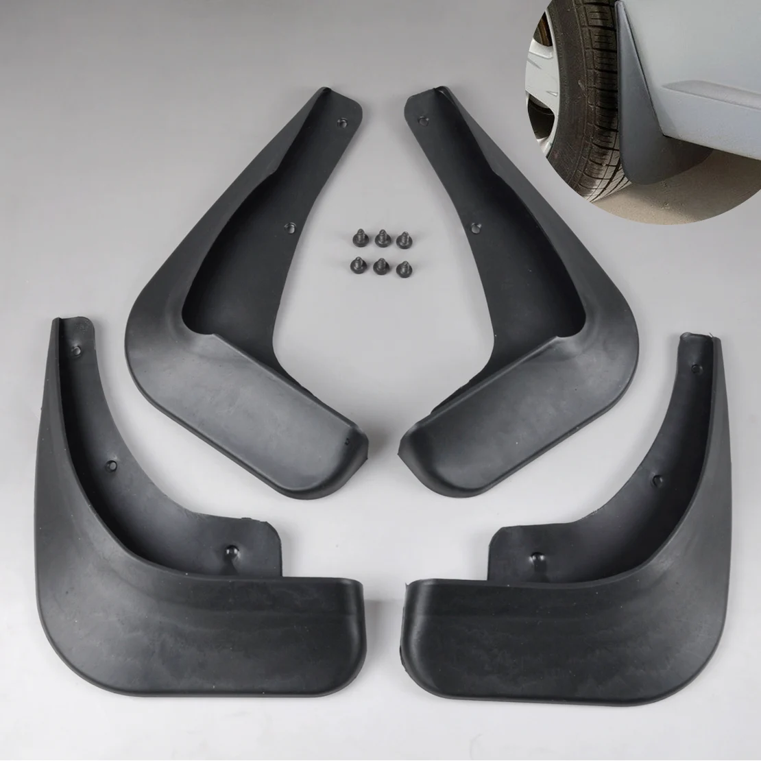 DWCX 4Pcs /Set Car Styling Black Mud Flap Flaps Splash Guard Mudguard Fit For Mitsubishi Lancer Sedan 2003 2004 2005 2006 2007