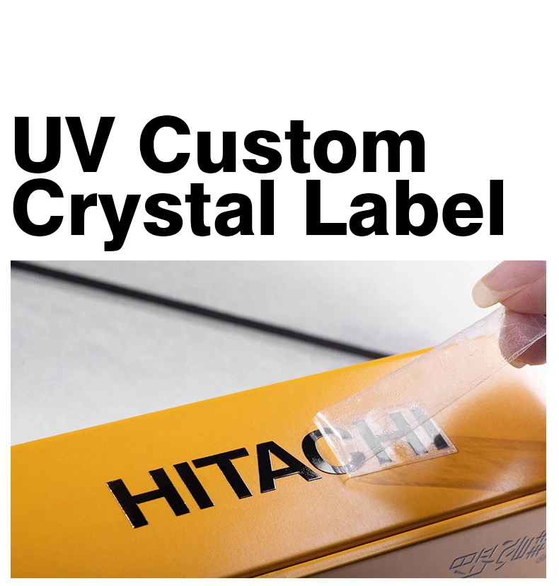 UV 3D Custom Transfer Sticker DTF Print Brand Logo Clear Crystal Label Shine Gold Silver Metal Embossed Hollow Decal Waterproof