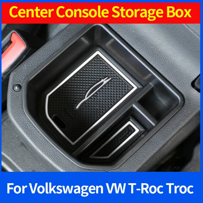 

Car Armrest Storage Box Tray for Volkswagen VW T-Roc Troc 2018 2019 2020 2021 2022 2023 2024 Organizer Accessories