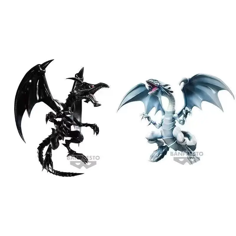 Bandai Original Anime Yu-Gi-Oh! Duel Monsters Blue-Eyes White Dragon Red-Eyes Black Dragon Action Figure PVC Toy Model Collector