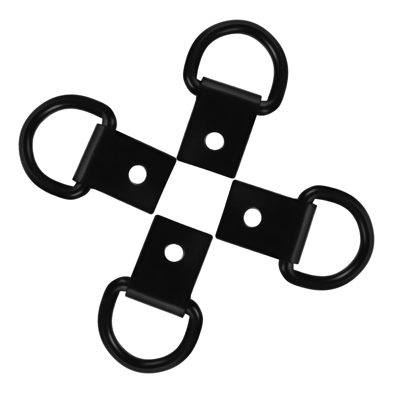 

4 Hooks D Rings Tie Down Anchors D Rings Tie Down Anchors Black Iron Trailer Boat Heavy Duty Connection Buckle Durability