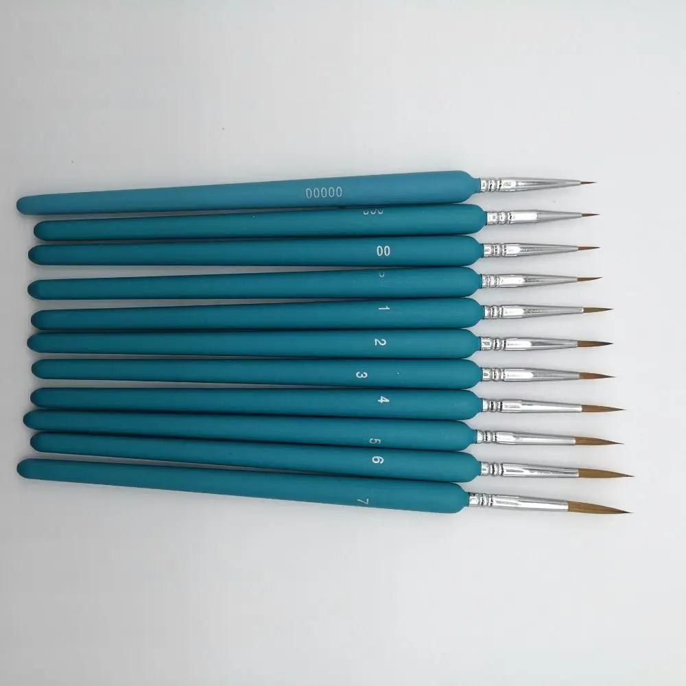

11pcs/Set Thin Hook Fine Detail Paint Brushes Miniature Nylon Hair Mini Paint Brushes Watercolor Painting Soft Bristled